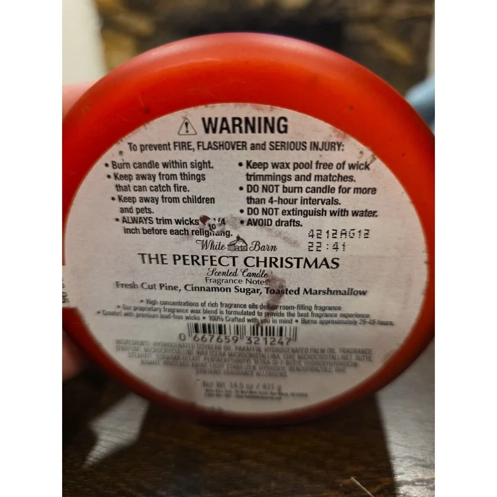 Bath and Body Works The Perfect Christmas 3 Wick Scented Candle 14.5 oz No Lid